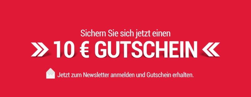 10 Euro Gutschein für Newsletter Anmeldung